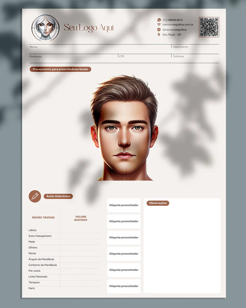 ficha clínica de preenchedores faciais com ácido hialurônico